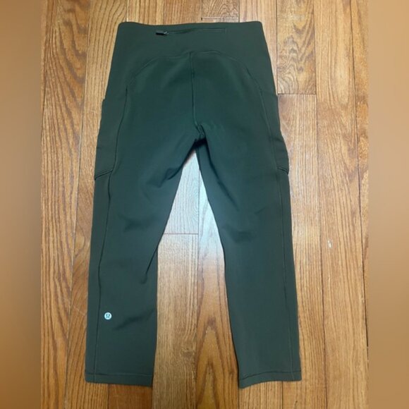 Lululemon Speed Up Crop 21” Dark Olive Size 6 - Picture 2 of 4